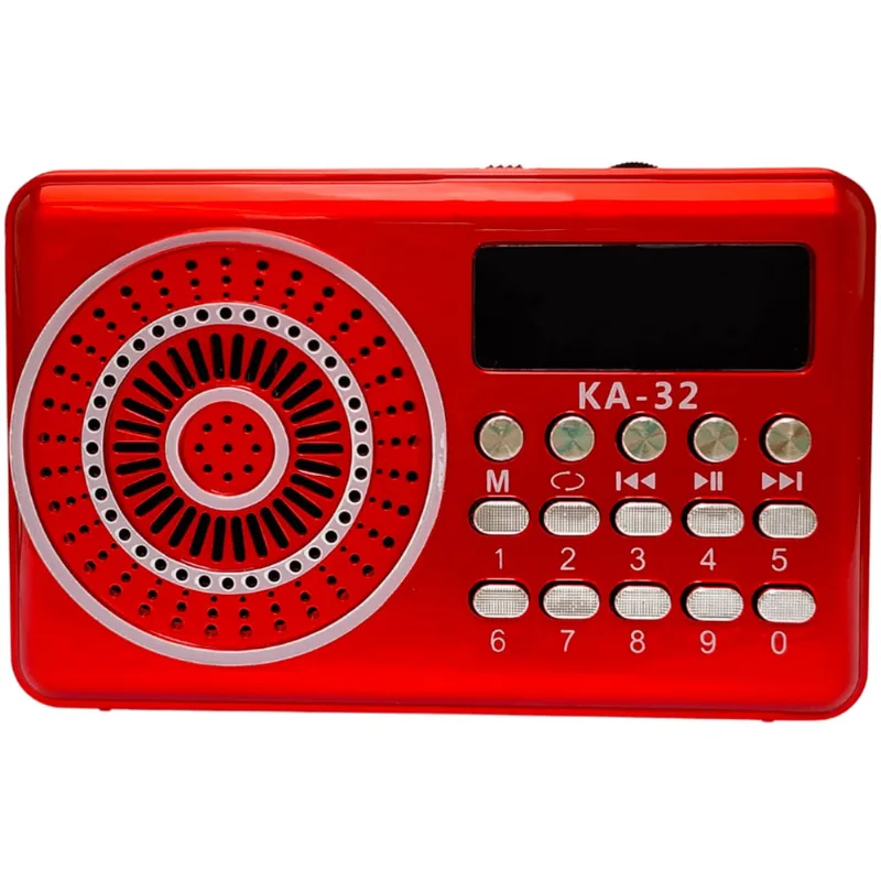 Rádio Portátil Analógico Fm/pendrive/sd Card/recarregável Vermelha