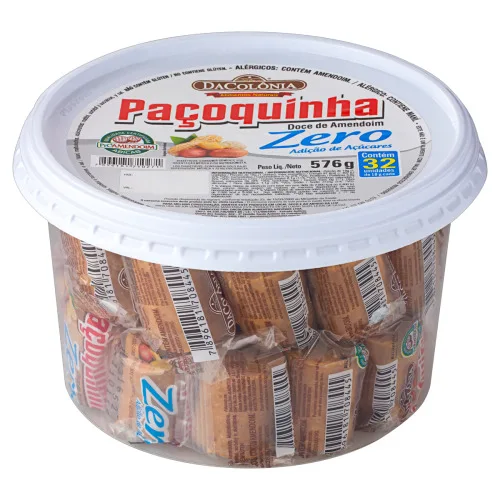 PACK PAÇOQUINHA DACOLÔNIA POTE 576G 32 UNIDADES - DACOLONIA - Mercearia