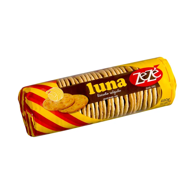 BISCOITO ZEZE LUNA 220G SALGADO - LUNA - Mercearia