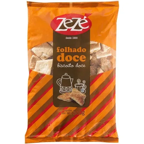 BISCOITO ZEZE FOLHADO 300G DOCE - Zezé - Mercearia