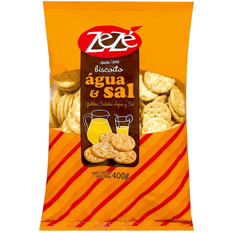 Biscoito Água e Sal Zezé 400g - Zezé - Mercearia