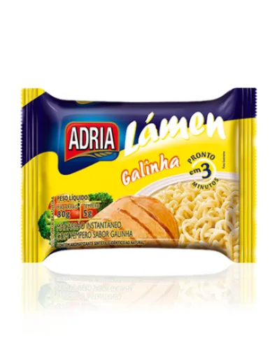 Macarrão Instantâneo Lámen Galinha Adria Pacote 85g - ADRIA - Mercearia