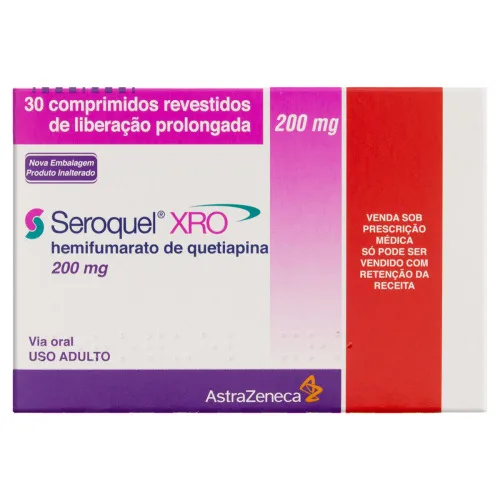 SEROQUEL XRO 200MG ASTRAZENECA CAIXA 30 COMPRIMIDOS REVESTIDOS