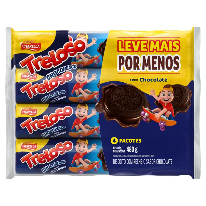 BISCOITO RECH CHOCORESCO CHOC 480G - Vitarella