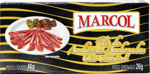 Anchovetas Marcol Em Oleo 26gr - MARCOL - Mercearia
