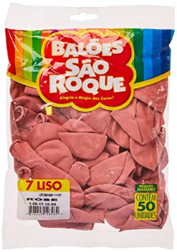 BALÃO SÃO ROQUE N7 ROSE COM 50 - SÃO ROQUE - Artigos Para Festa
