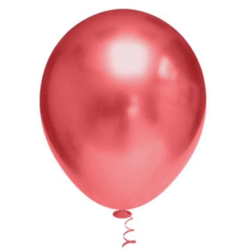 Balao Metalizado Vermelho 25 Unidades São Roque