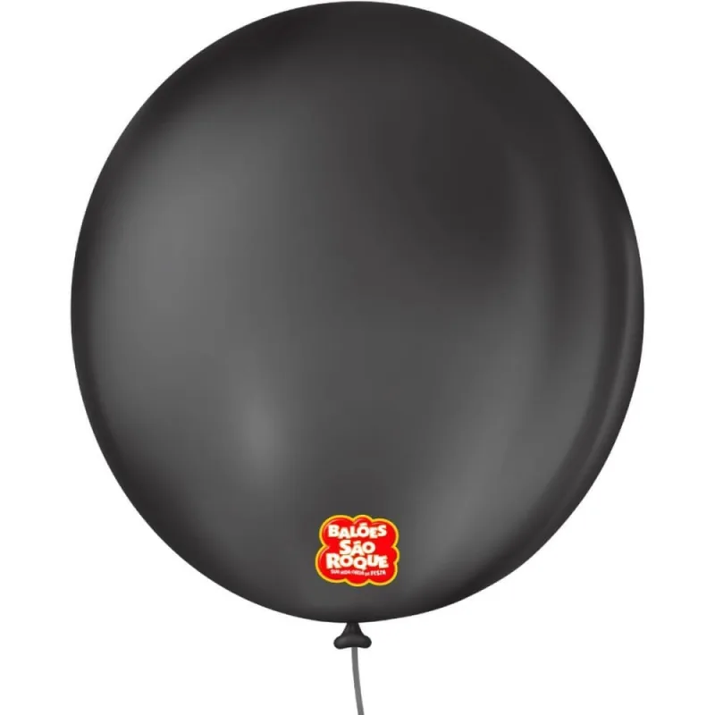 Balao 9 Liso Redondo Preto Ebano PCT.C/50 - SÃO ROQUE - Artigos Para Festa