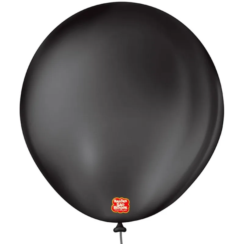 Balao 7 Liso Redondo Preto Ebano PCT.C/50 - SÃO ROQUE - Artigos Para Festa