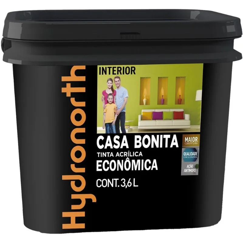 Tinta Acrílica Fosca Hydronorth Econômica Super Branco 3,6L