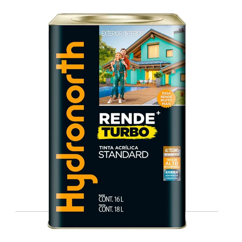 Tinta Acrílica Rende Turbo Standard 18 Litro Branco Neve Fosco Hydronorth