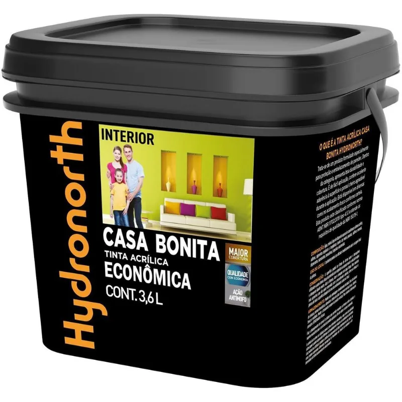 Tinta Acrílica Fosca Hydronorth Econômico Super Branco 3,6L