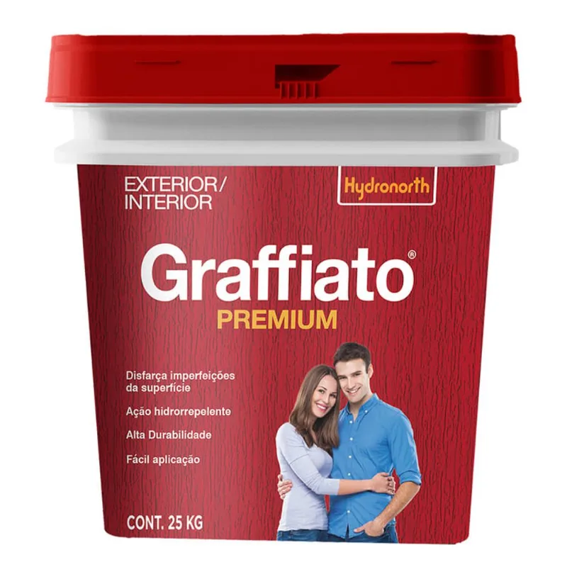 Textura Acrílica Premium Riscado Graffiato 25Kg Hydronorth Textura Premium Riscado Graffiato Palha 25Kg Hydronorth
