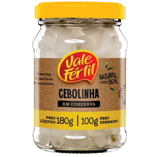 Cebolinha Em Conserva Vale Fértil Vidro 100g - VALE FERTIL