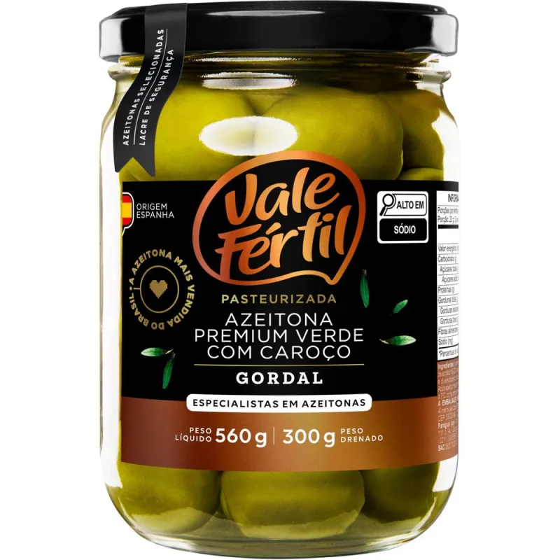 Azeitona Verde Premium Gordal Vale Fértil 300g - Não Informado - Mercearia