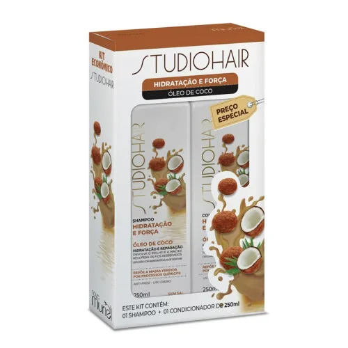 Kit Sh Cond Studio Hair 250ml Hid Forca - MURIEL - Higiene E Beleza