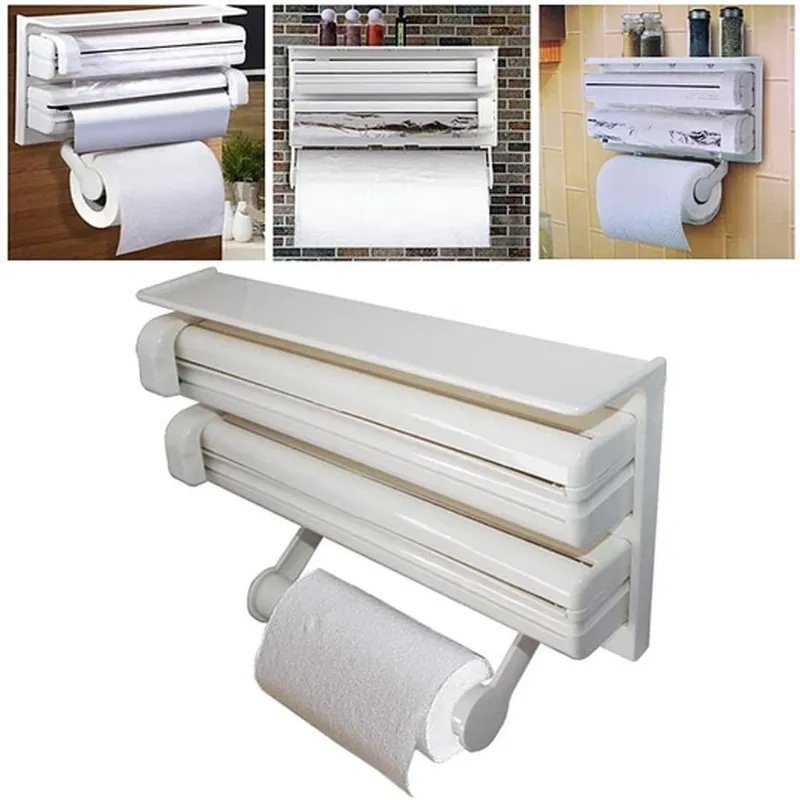 Suporte Papel Toalha 3 em 1 Dispenser Cozinha