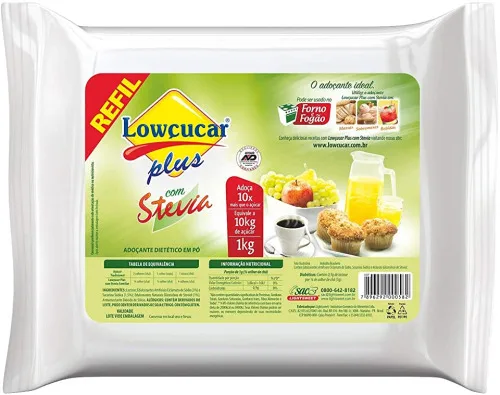 Stevia Plus 1kg Saco Lowcucar - LOWCUCAR - Mercearia
