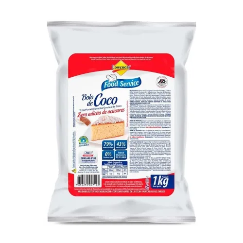 Mist Bolo Lowcucar Zero 1kg Coco  - LOWCUCAR - Mercearia