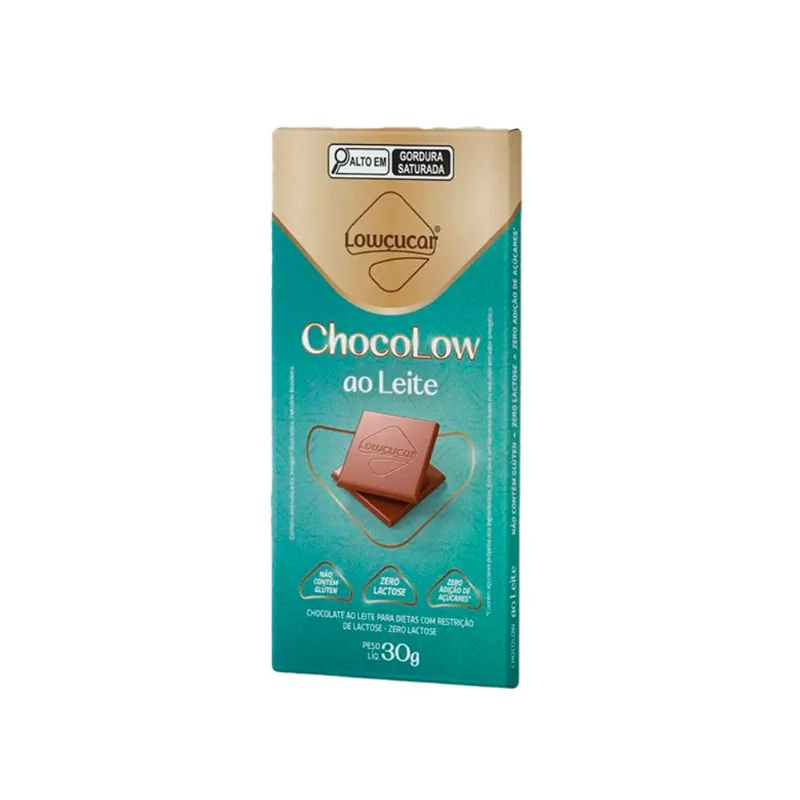 Chocolate Lowcucar Zero Adição Açúcar, Zero Lactose ao Leite 30g