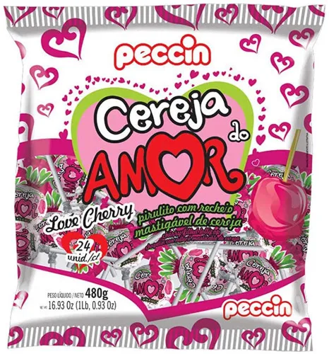 Pirulito Cereja Do Amor Peccin - PECCIN - Mercearia