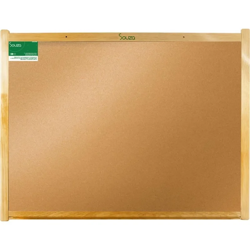 Quadro Aviso Moldura Madeira Cortica Aparente 120X090CM - Souza - Papelaria