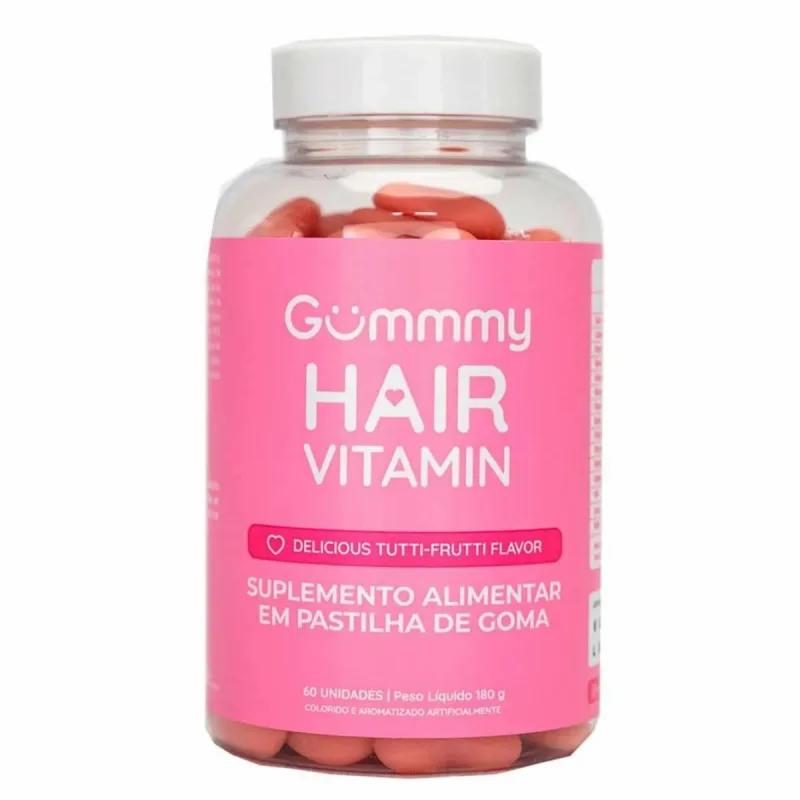 Suplemento Alimentar Gummmy Hair Vitamin Tuttu Frutti Cabelos e Unhas 60 Unidades - GUMMY - Dermocosméticos