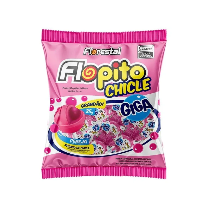 Pirulito Florestal Flopito Giga Chicle Cereja 600g - Não Informado - Mercearia