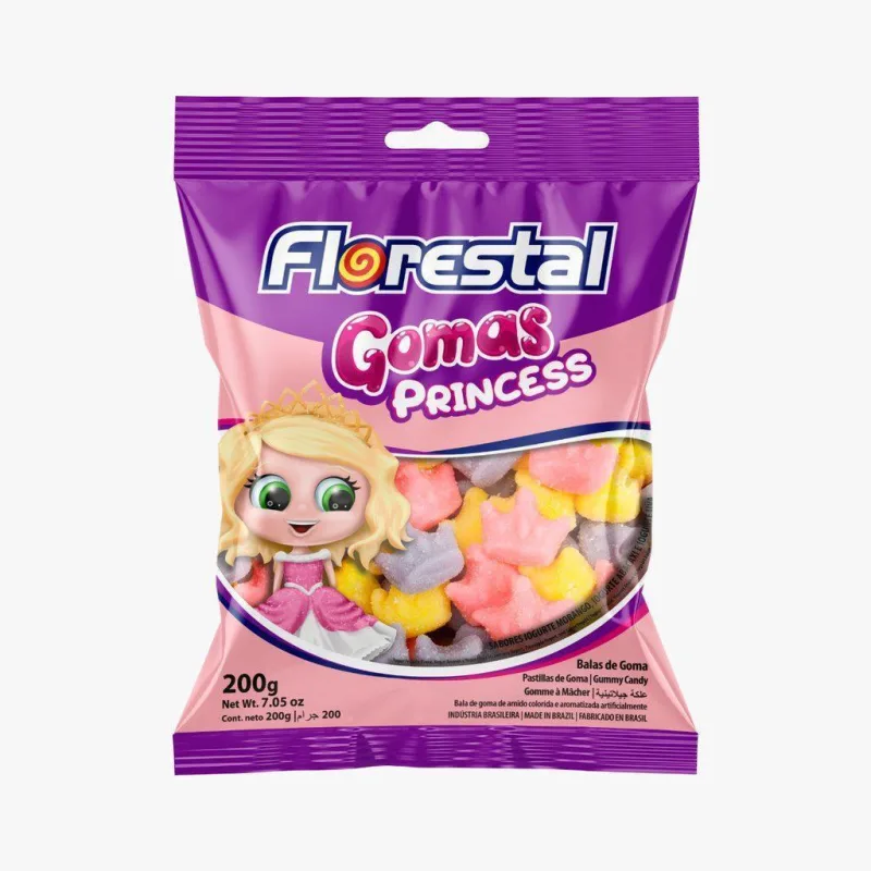 Balas De Goma Princess Iogurte Morango/abacaxi/uva 200g - Não Informado - Mercearia