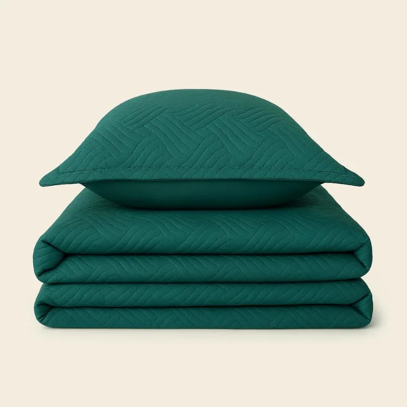 Kit Colcha Bela Microfibra Verde - A\CASA Casal / Verde - A\CASA - Cama, Mesa E Banho