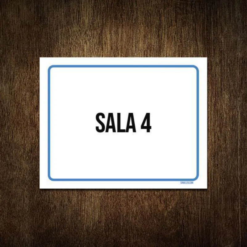 Placa Ambiente Sinalização Setor Sala 4 27X35