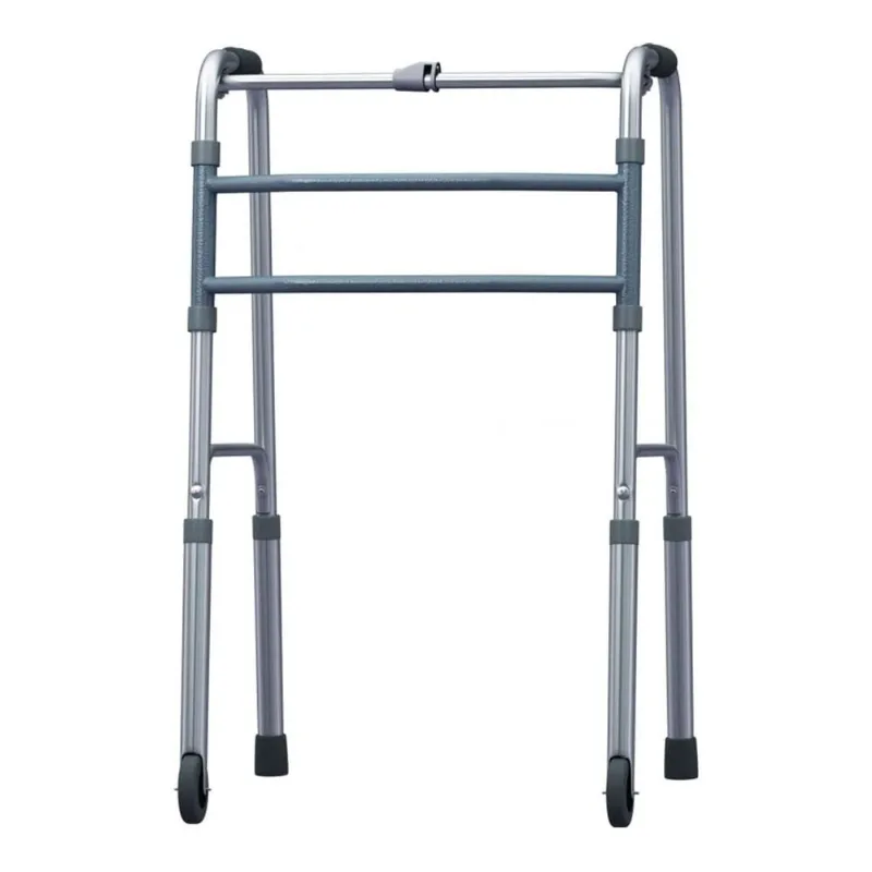Andador Fixo Dobravel De Aluminio Com Rodas Bc1520 Mercur