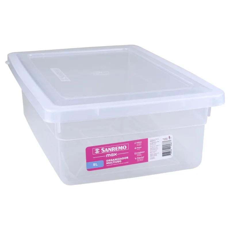 Caixa Organizadora com Tampa 5L Max Sanremo SR2505