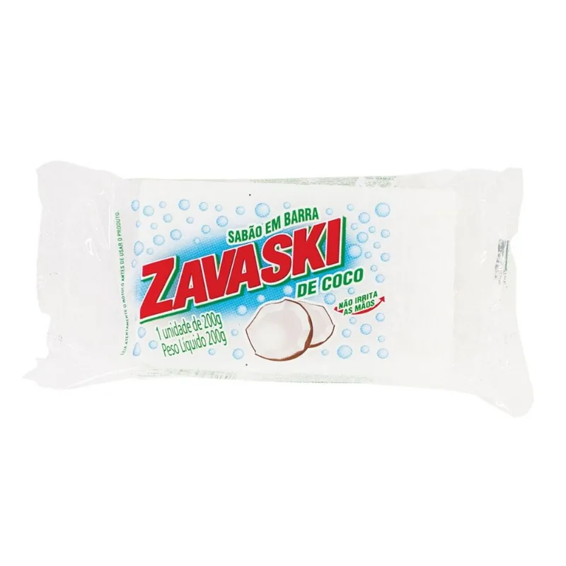 Sabão em Barra Coco Zavaski Pacote 200g