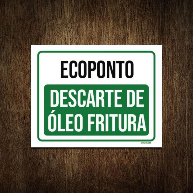 Placa Ecoponto Descarte De Óleo Fritura 36X46