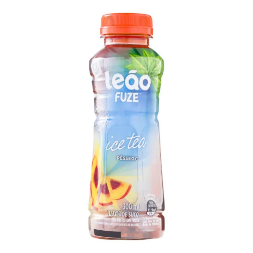Chá Preto Ice Tea Pêssego Leão Fuze Garrafa 300ml - LEAO - Bebidas