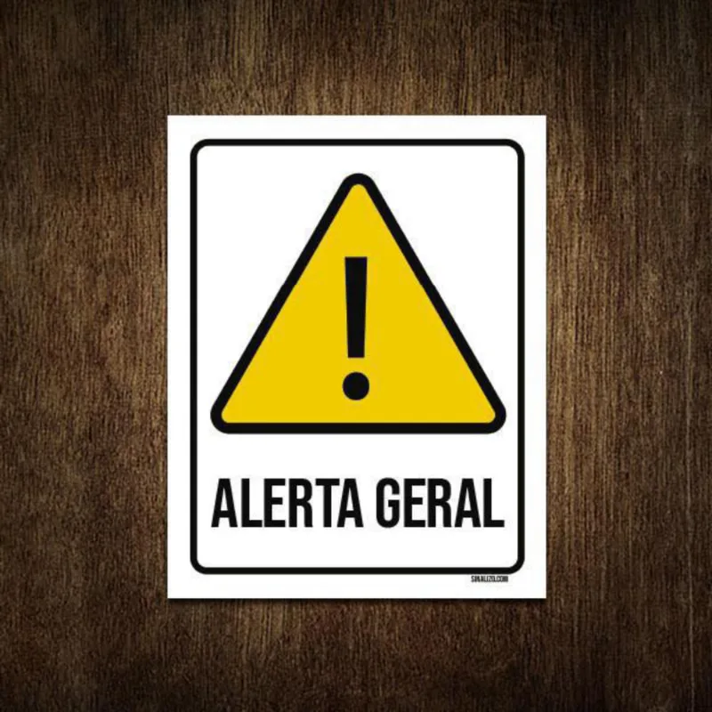 Placa Cuidado Alerta Geral 18X23