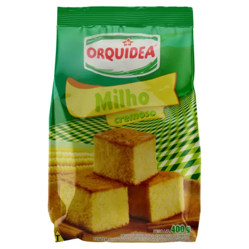 MISTURA PARA BOLO CREMOSO MILHO ORQUÍDEA PACOTE 400G - ORQUIDEA