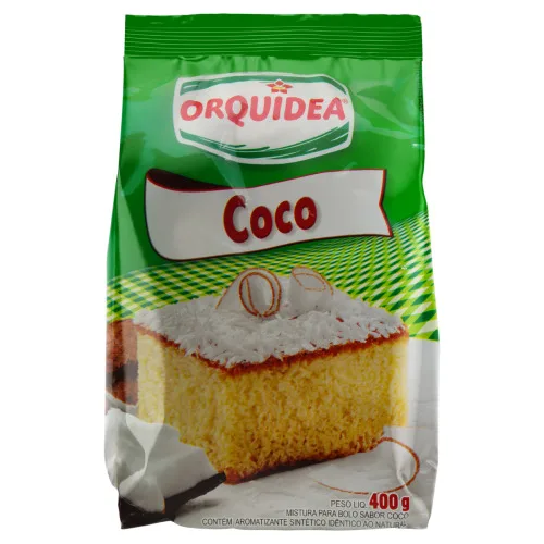 MISTURA PARA BOLO COCO ORQUÍDEA PACOTE 400G - ORQUIDEA