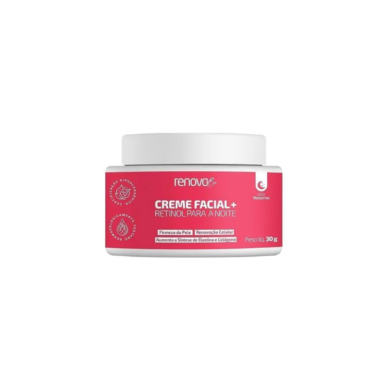 Creme Facial Retinol Noite Com Elastina Colágeno Renova Be