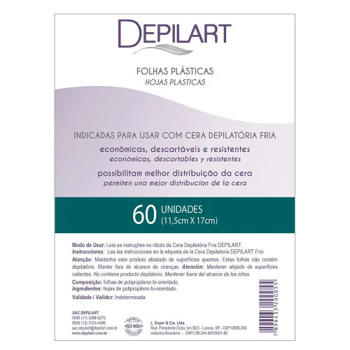 Folhas Plasticas P/depilação 25g Depilar . - DEPILART - Perfumaria