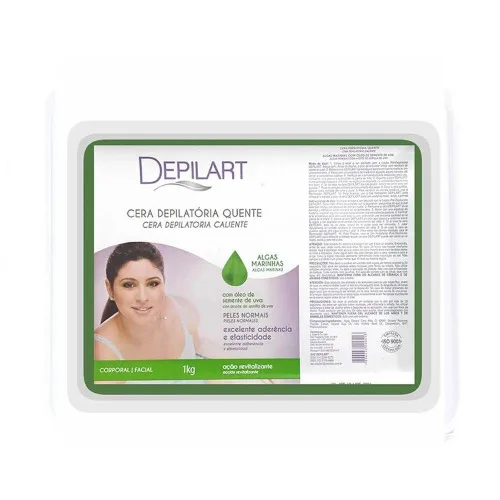 Depilart Cera Quente 1000g Algas E Semente De Uva - DEPILART - Perfumaria