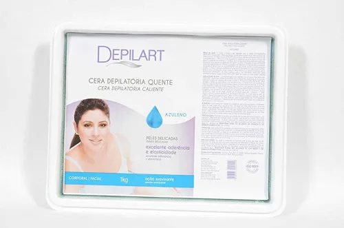 Cera Depilatória Quente Azuleno 1kg Depilart - DEPILART - Perfumaria