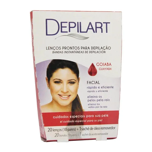 Folhas Depilart P/rosto Em Lenco Goiaba - DEPILART