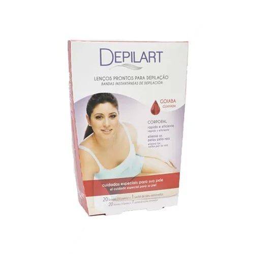 Folhas Depilart P/ Pernas Em Lenco Goiaba - DEPILART