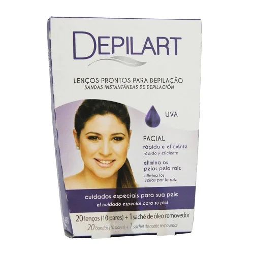 Folhas Depilart P/rosto Em Lenco Uva - DEPILART - Higiene E Beleza