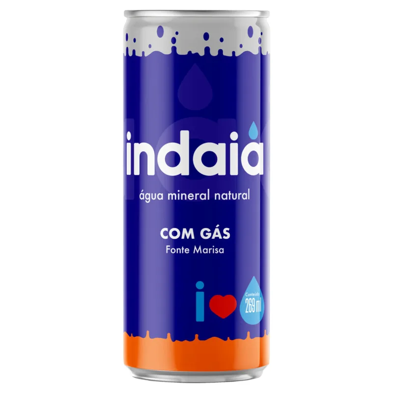 Água Mineral Indaiá com Gás Lata 269ml - INDAIA - Bebida Não Alcoólica