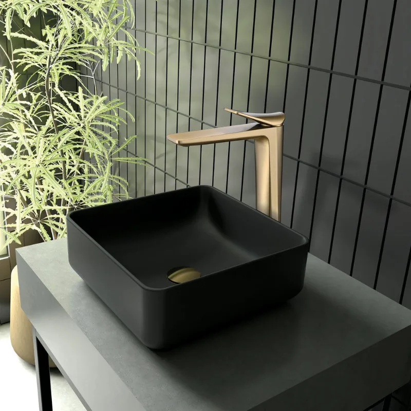 Mono Lavatorio Bica Alta Loren Neo 2877 G92 Brushed Gold Lorenzetti