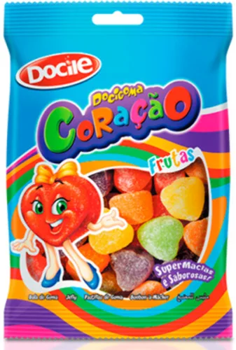 Bala Docigoma Coracao Sortido Docile - DOCILE - Mercearia