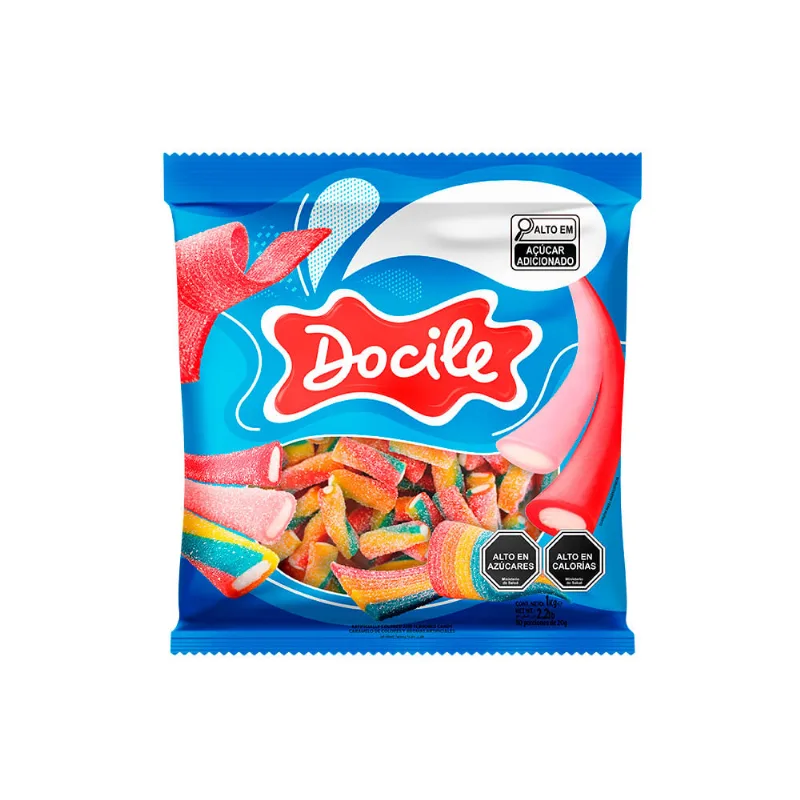 CANUDINHOS COLORIDOS DE MORANGO ÁCIDO JUMBO 1KG